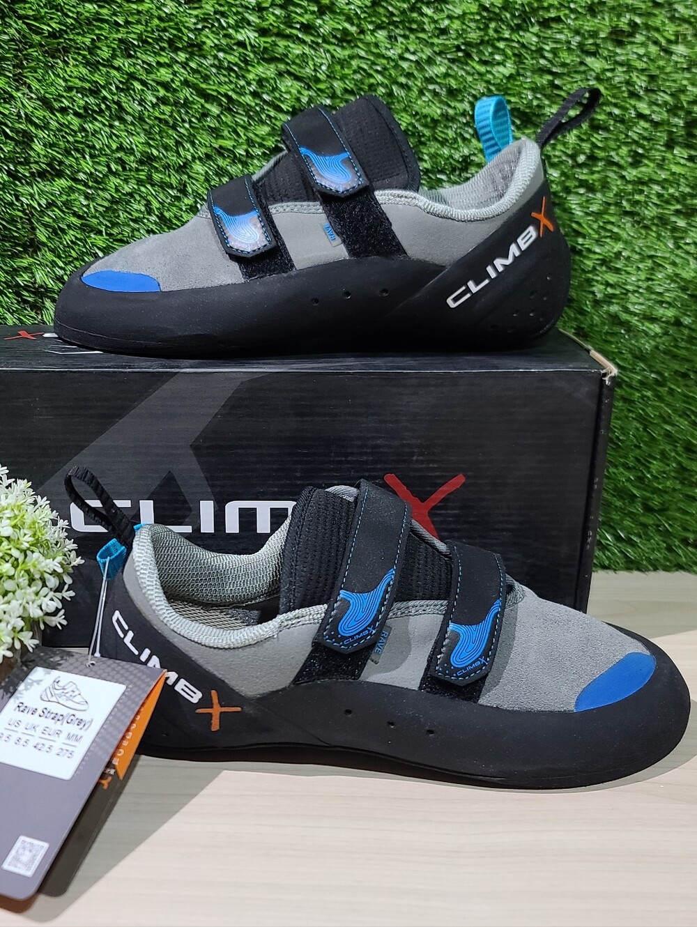 Climb X Rave Strap Grey Climbing Shoes / US 9.5 New